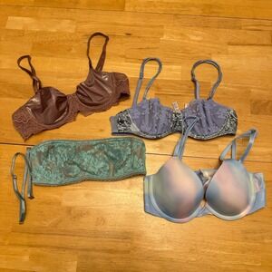 Victoria's Secret 34B Lot of 4 Bras Wicked Strapless PINK Cotton Candy